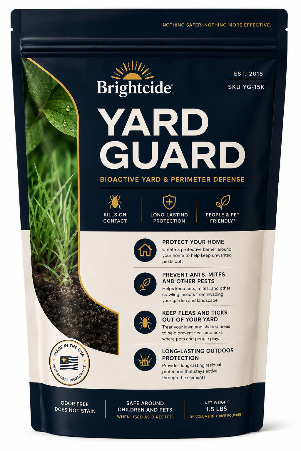 Brightcide Yard Guard bioactive granules, 1.5 lb pouch